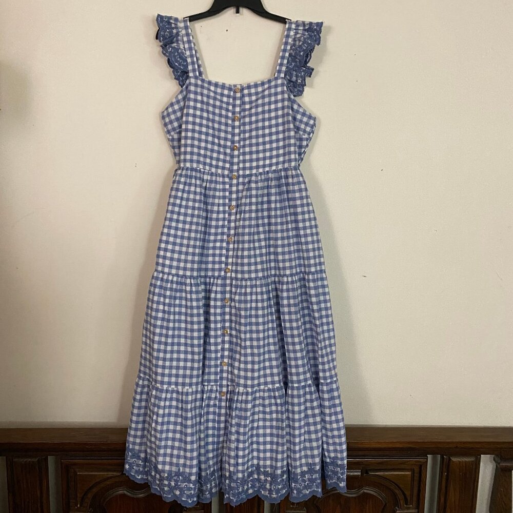 Shabby Chic Gingham Tiered Maxi Dress 12